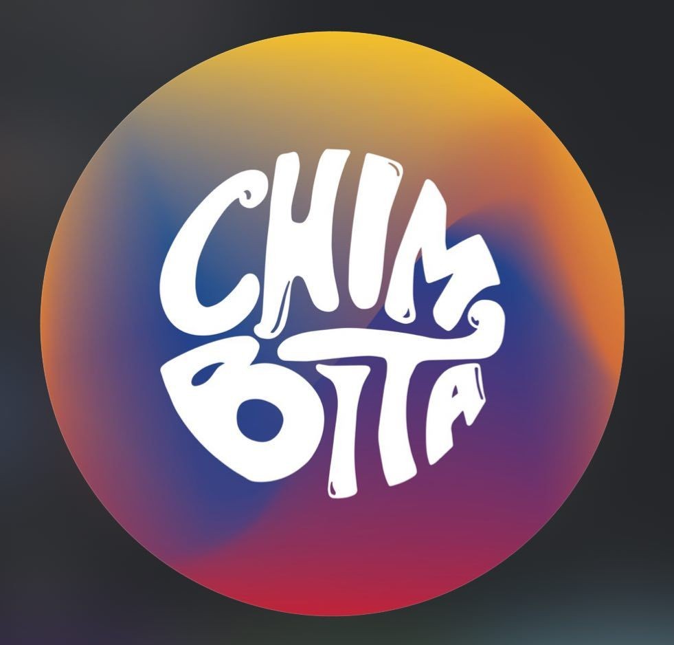 Logo with stylized text 'Chimbita' on a colorful gradient circle background.
